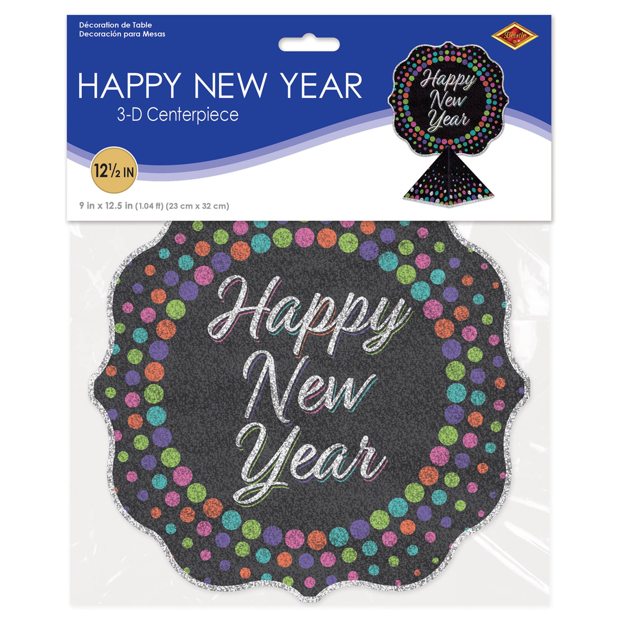 Beistle 12.5" 3D Happy New Year Centerpieces, 2ct.
